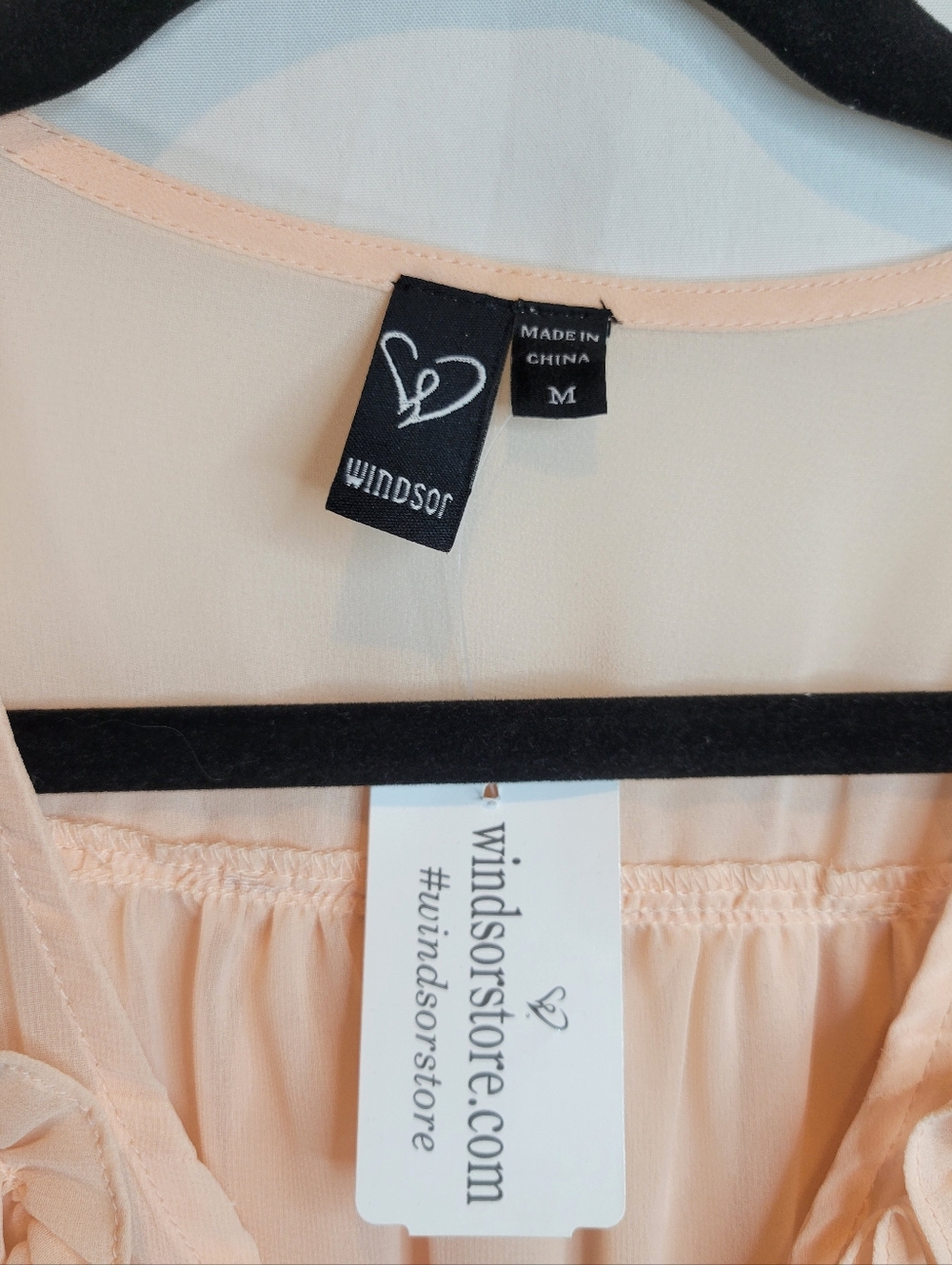 Windsor pink sheer chiffon ruffle body suit Size Medium NWT - Picture 5 of 9